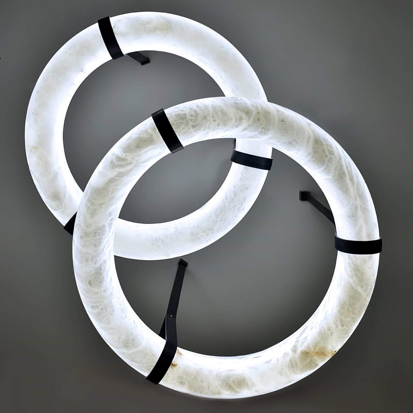 Luste Alabaster Chandeliers Ring Leather Strap Version A - Letslighting