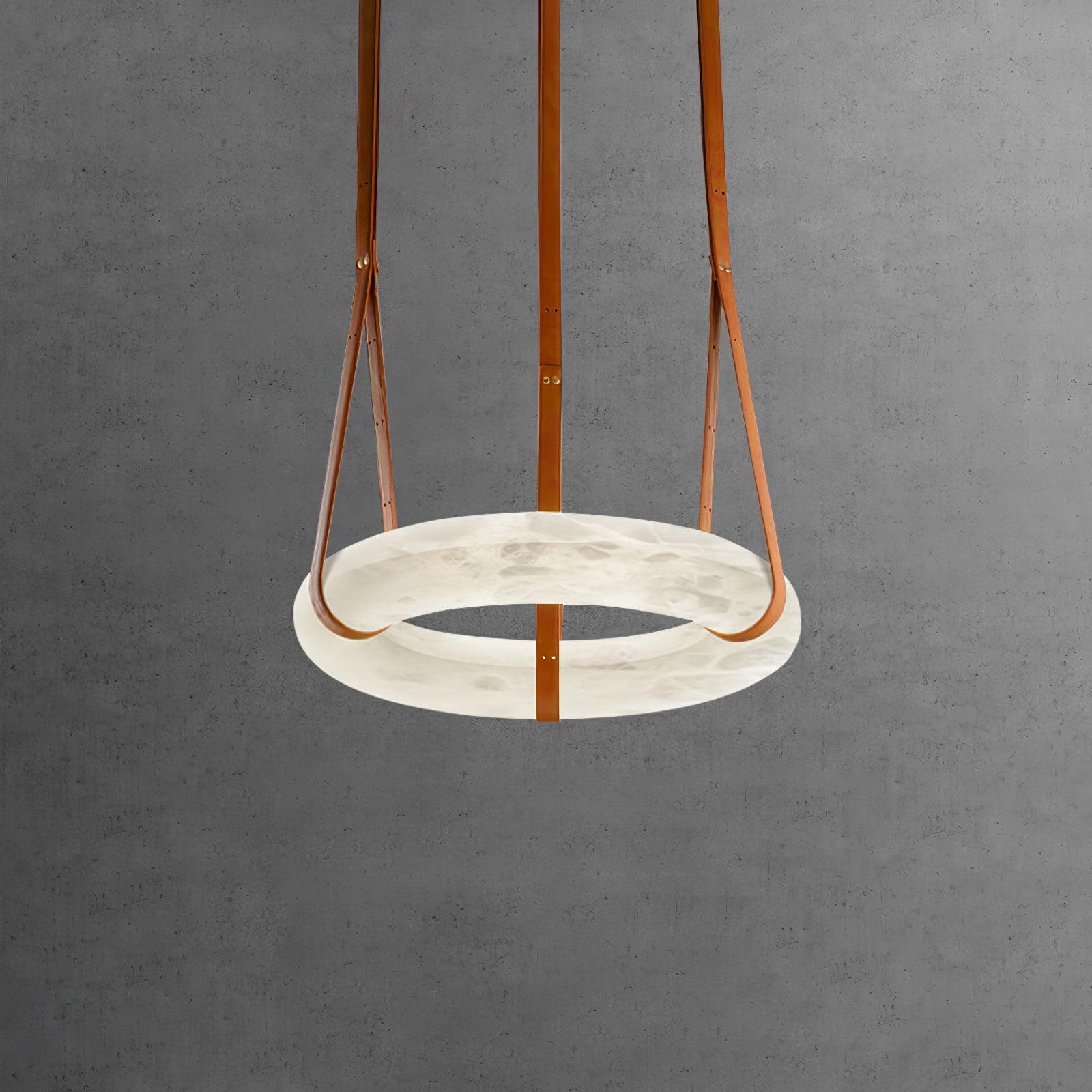 Luste Alabaster Chandeliers Ring Leather Strap Version A - Letslighting