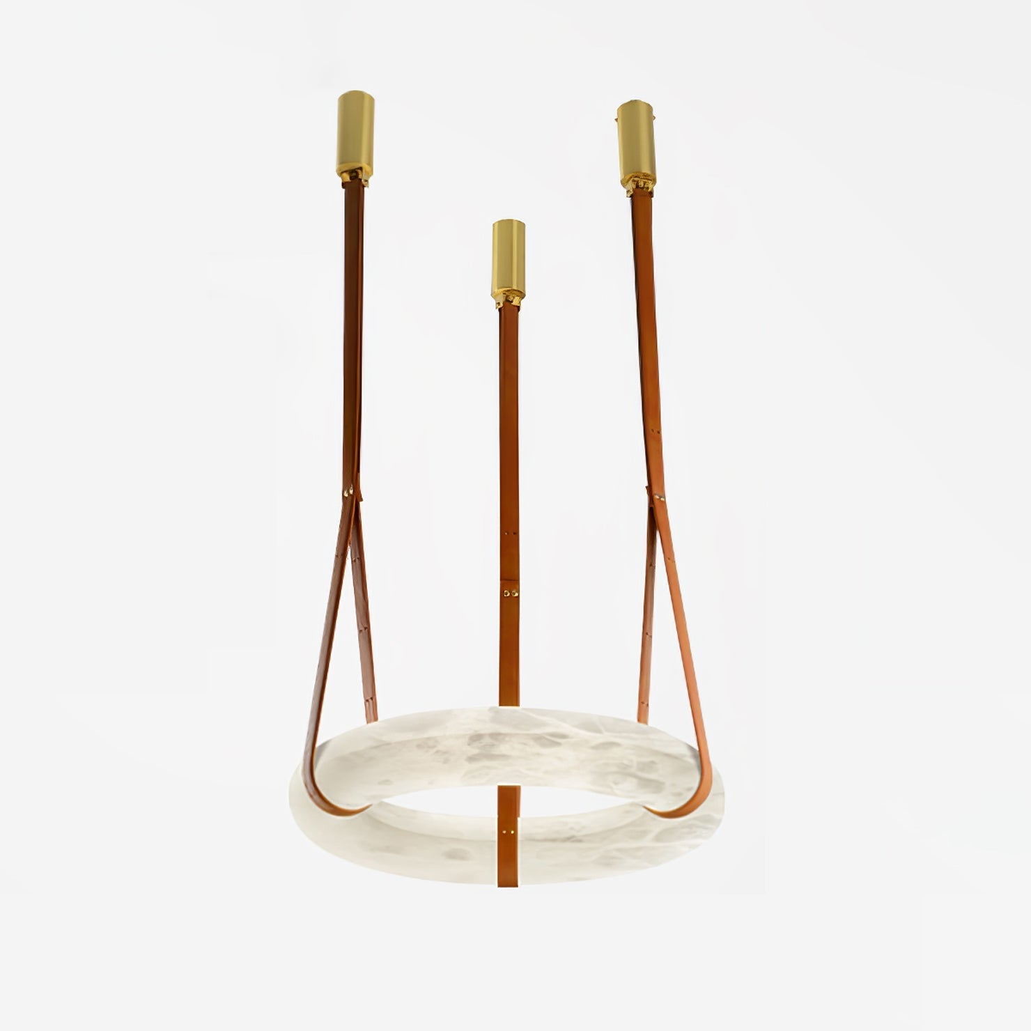 Luste Alabaster Chandeliers Ring Leather Strap Version B - Letslighting