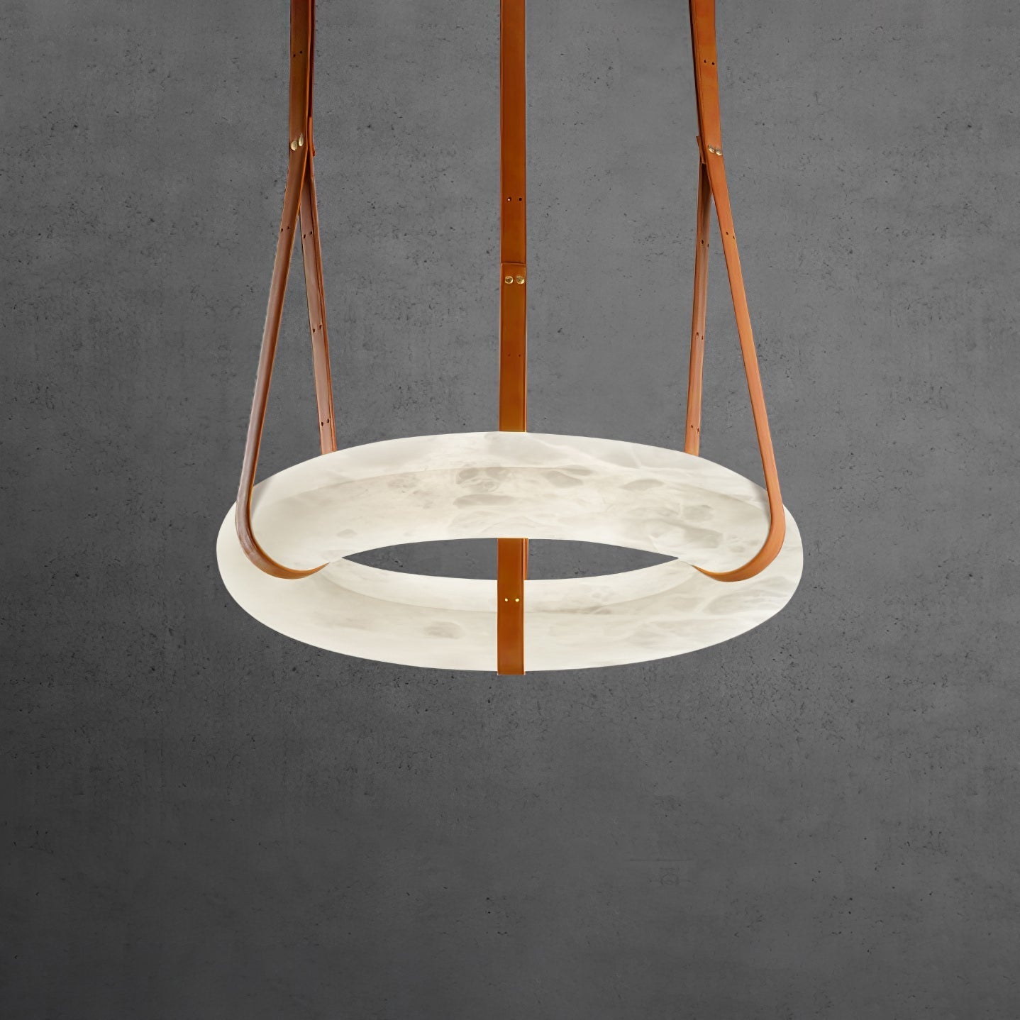 Luste Alabaster Chandeliers Ring Leather Strap Version B - Letslighting