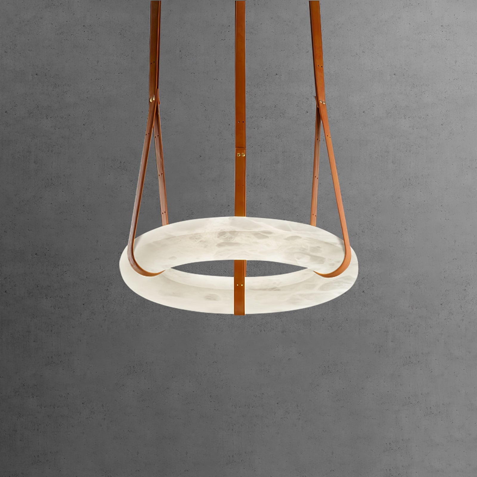 Luste Alabaster Chandeliers Ring Leather Strap Version B - Letslighting