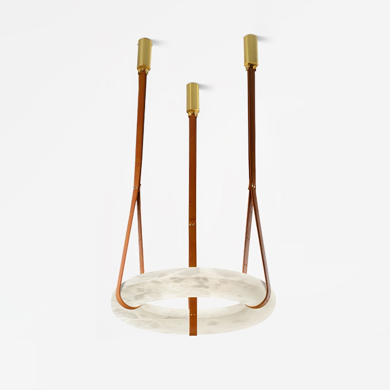 Luste Alabaster Chandeliers Ring Leather Strap Version B - Letslighting