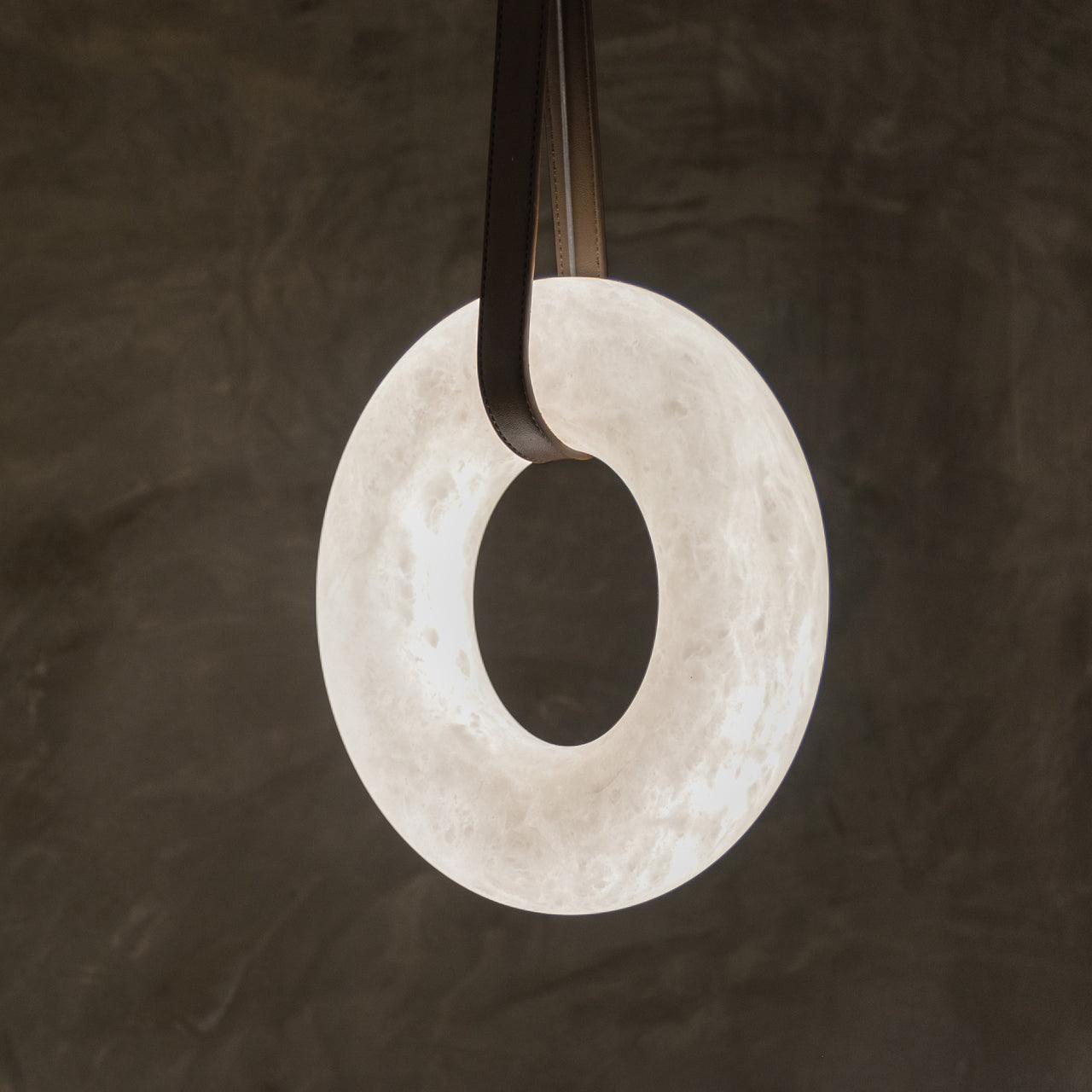 Luste Alabaster Chandeliers Ring Leather Strap Version B - Letslighting