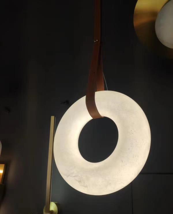 Luste Alabaster Chandeliers Ring Leather Strap Version B - Letslighting