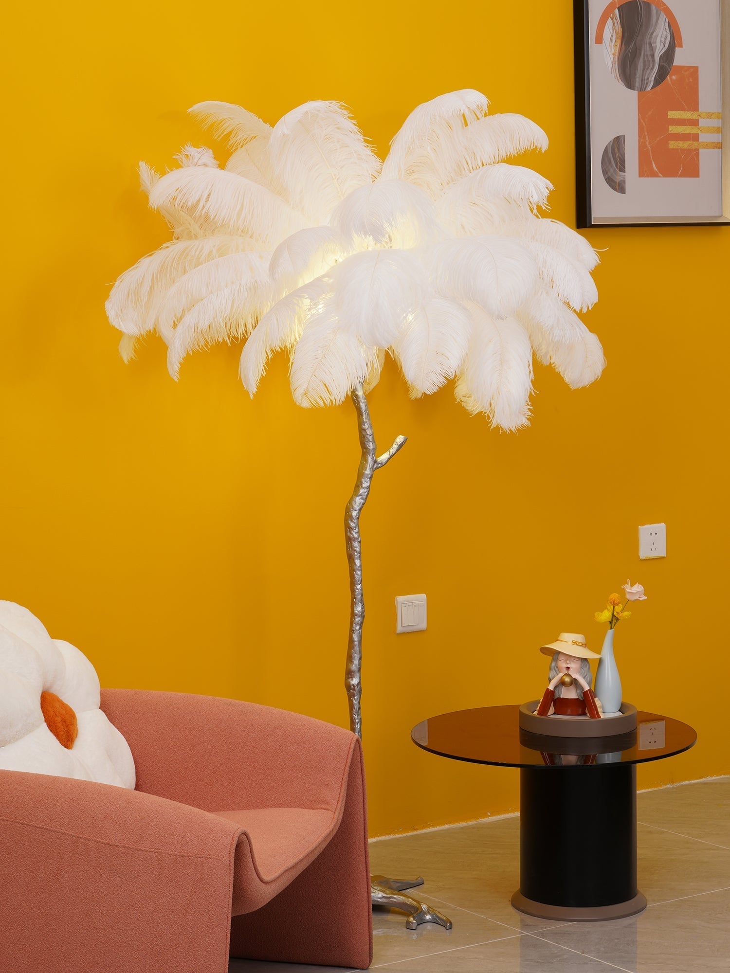 Selis Feather Brass Floor Lamp - Letslighting