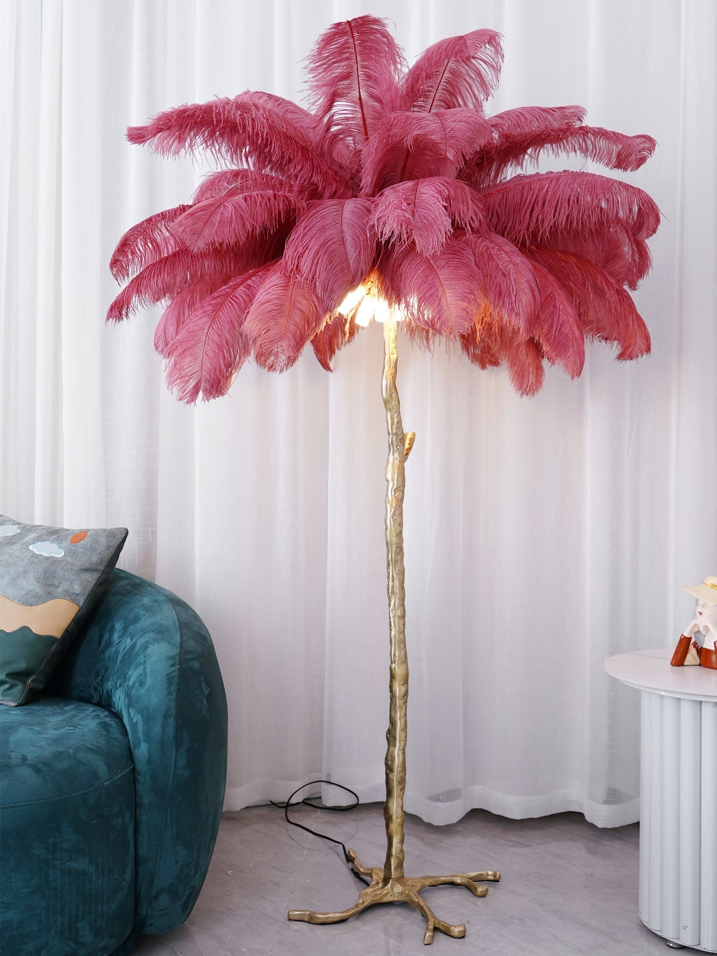 Selis Feather Brass Floor Lamp - Letslighting