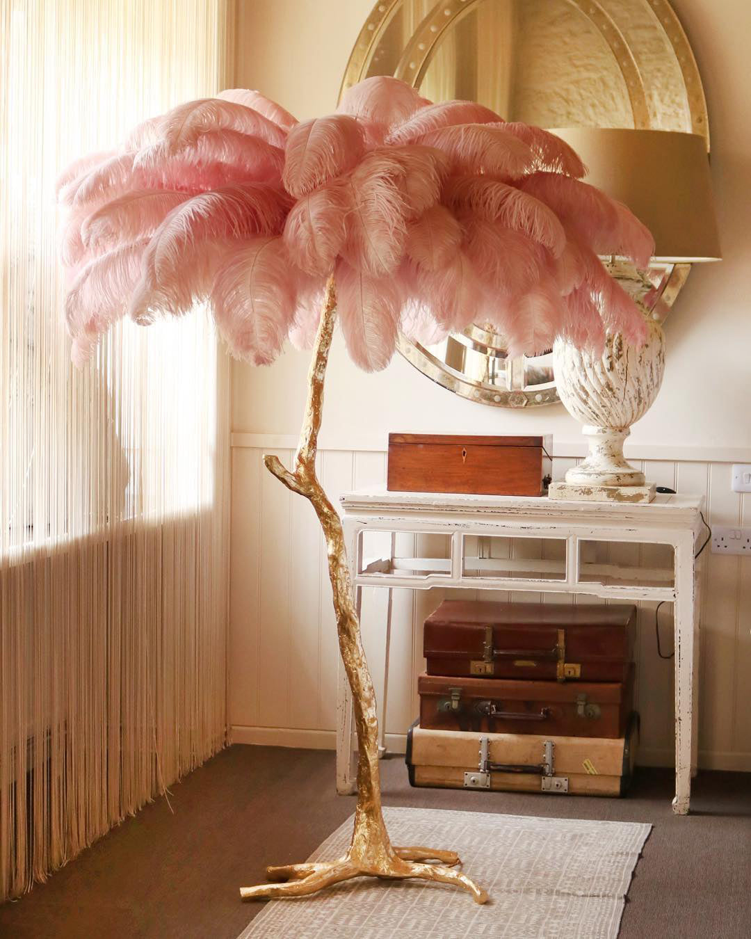 Selis Feather Brass Floor Lamp - Letslighting
