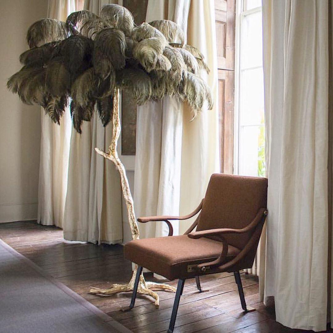 Selis Feather Brass Floor Lamp - Letslighting