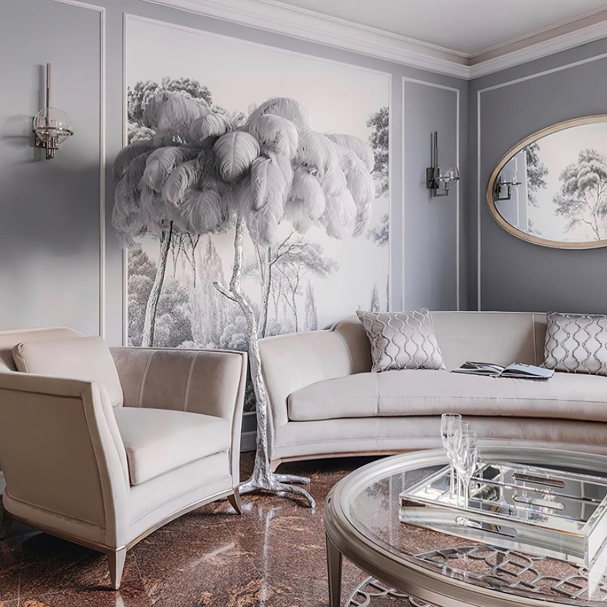 Selis Feather Brass Floor Lamp - Letslighting