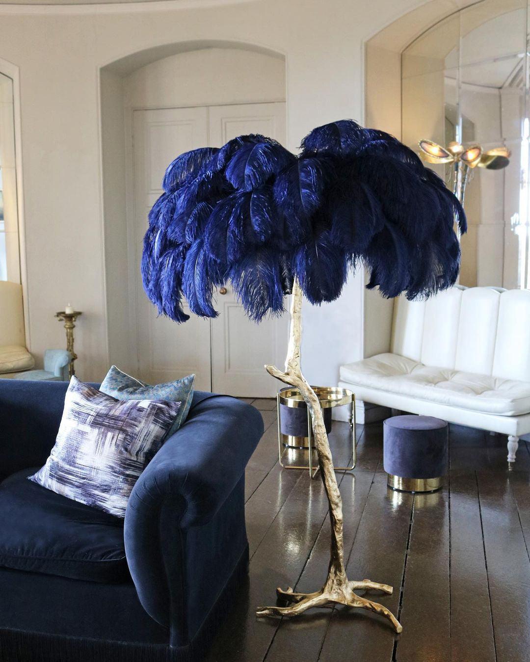 Selis Feather Brass Floor Lamp - Letslighting