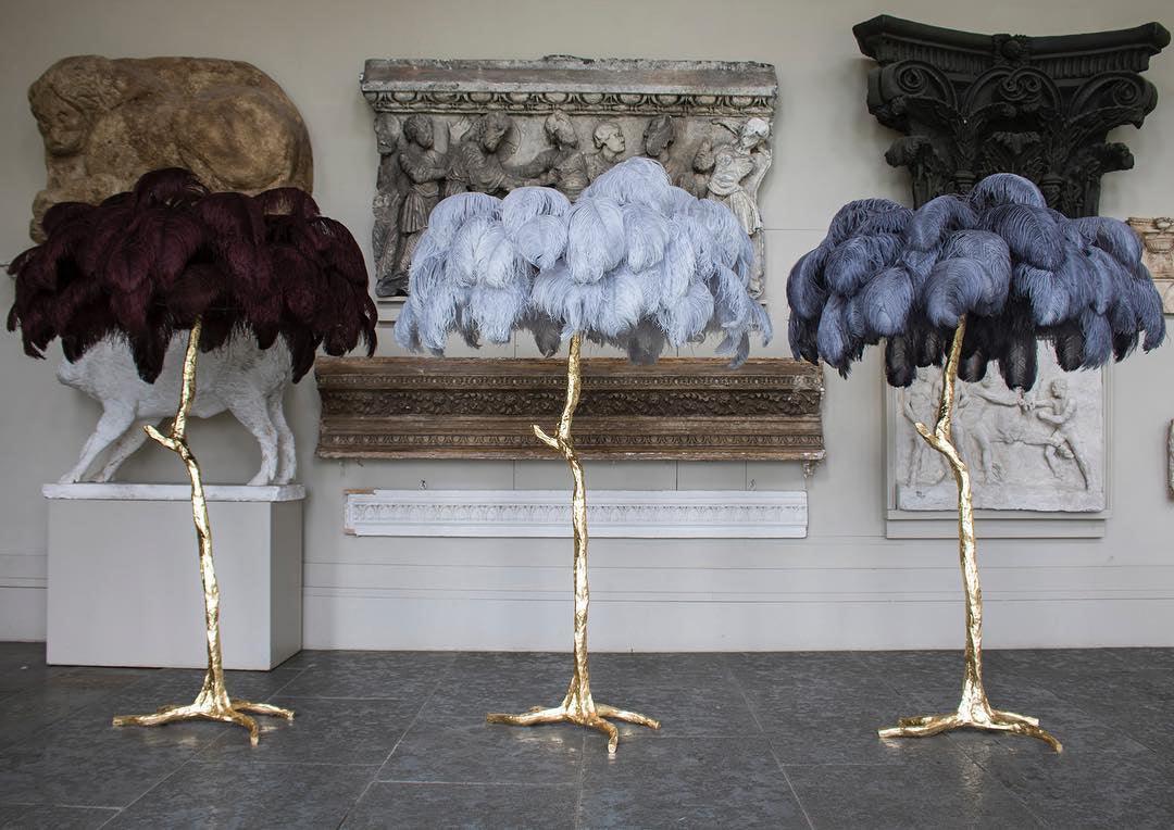 Selis Feather Brass Floor Lamp - Letslighting