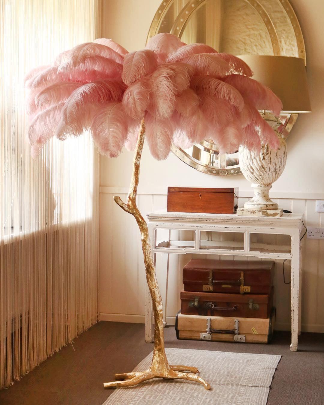 Selis Feather Brass Floor Lamp - Letslighting