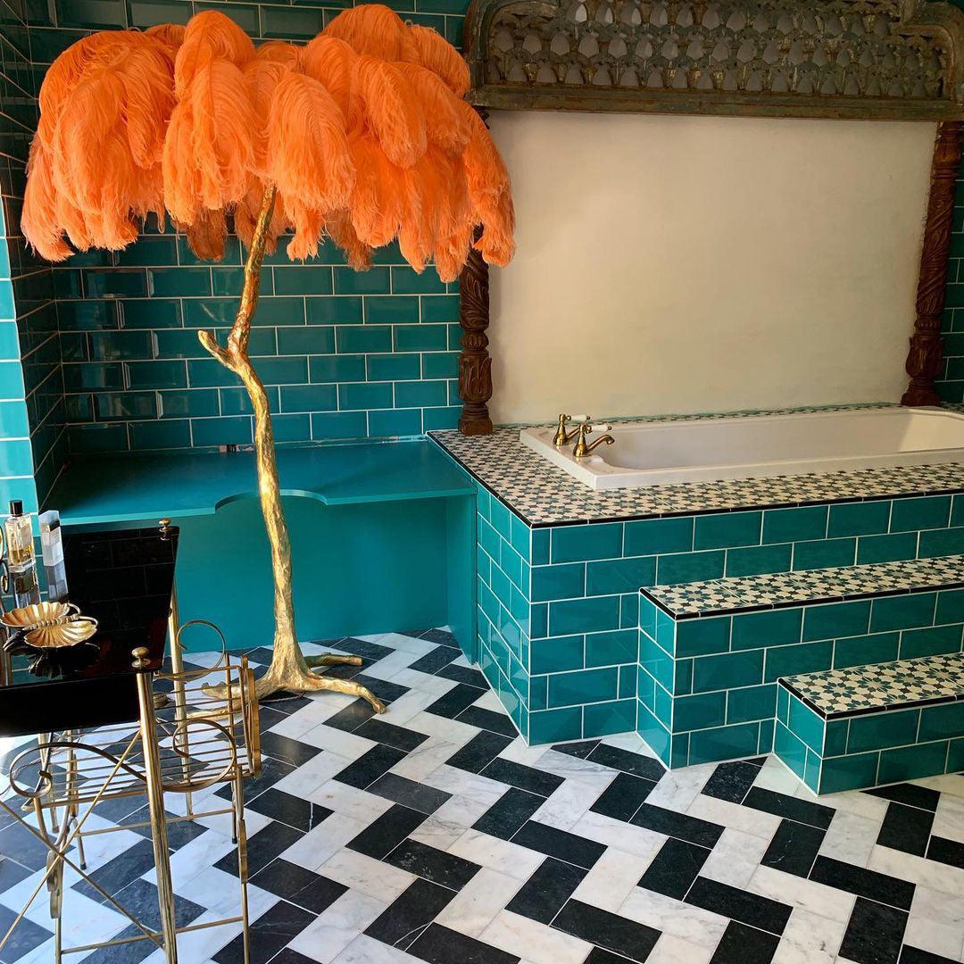 Selis Feather Brass Floor Lamp - Letslighting