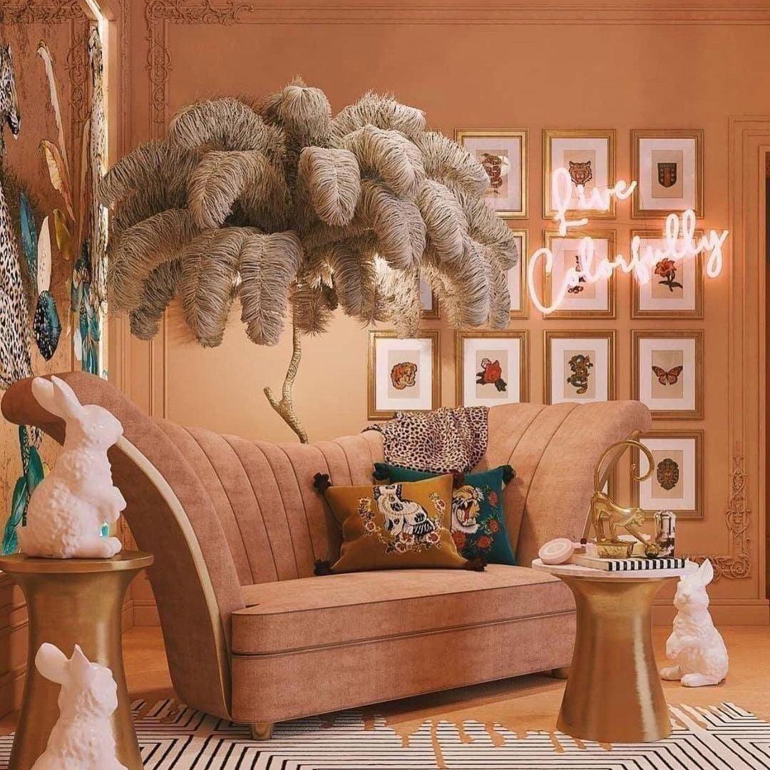 Selis Feather Brass Floor Lamp - Letslighting