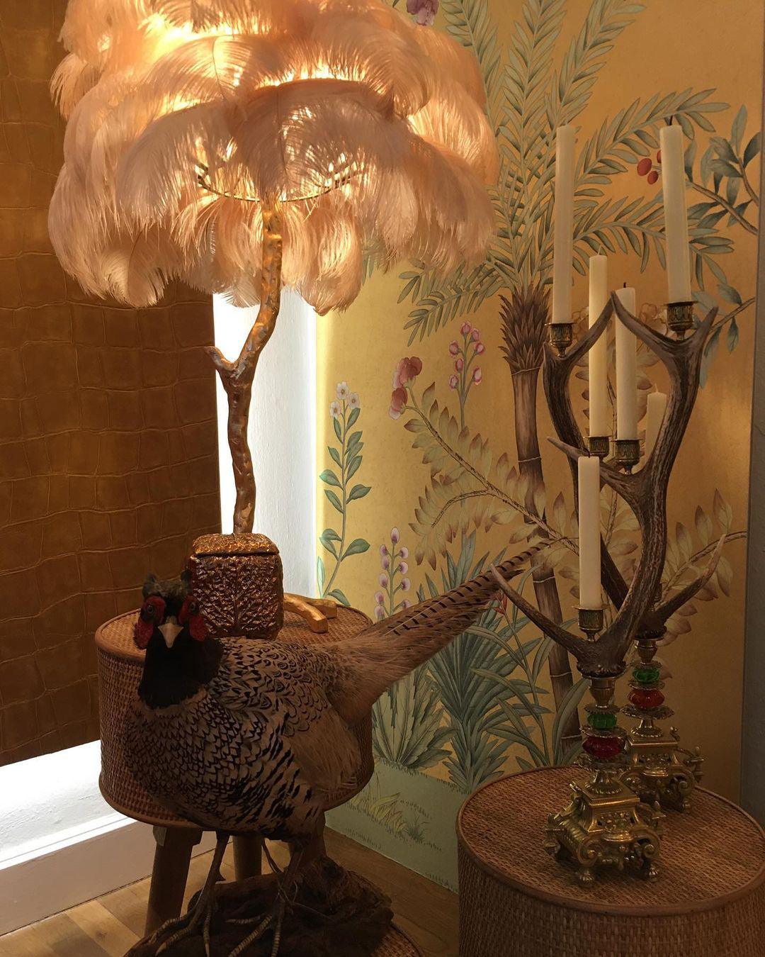 Selis Feather Brass Floor Lamp - Letslighting