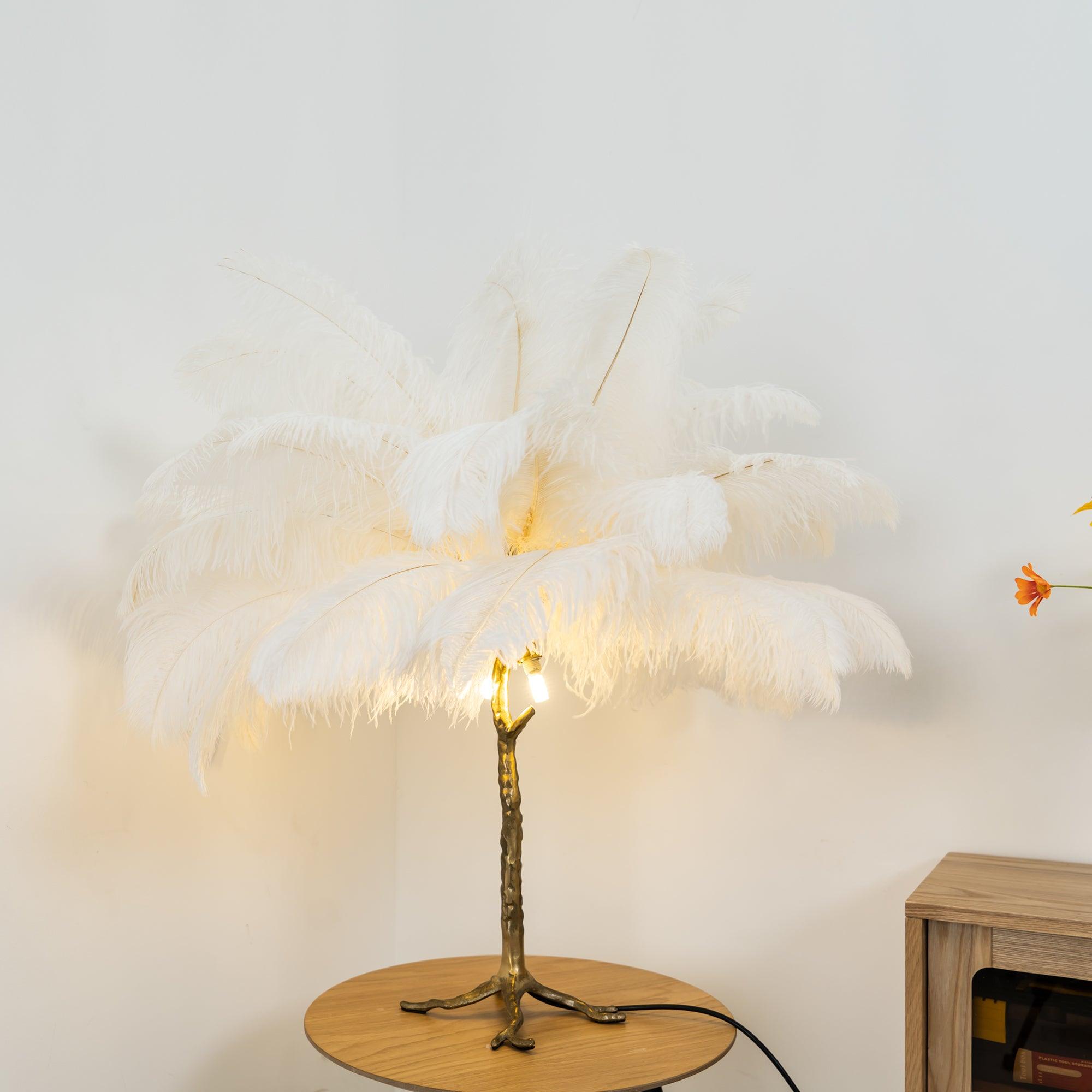 Zephyan Brass Feather Elegant Table Lamp - Letslighting