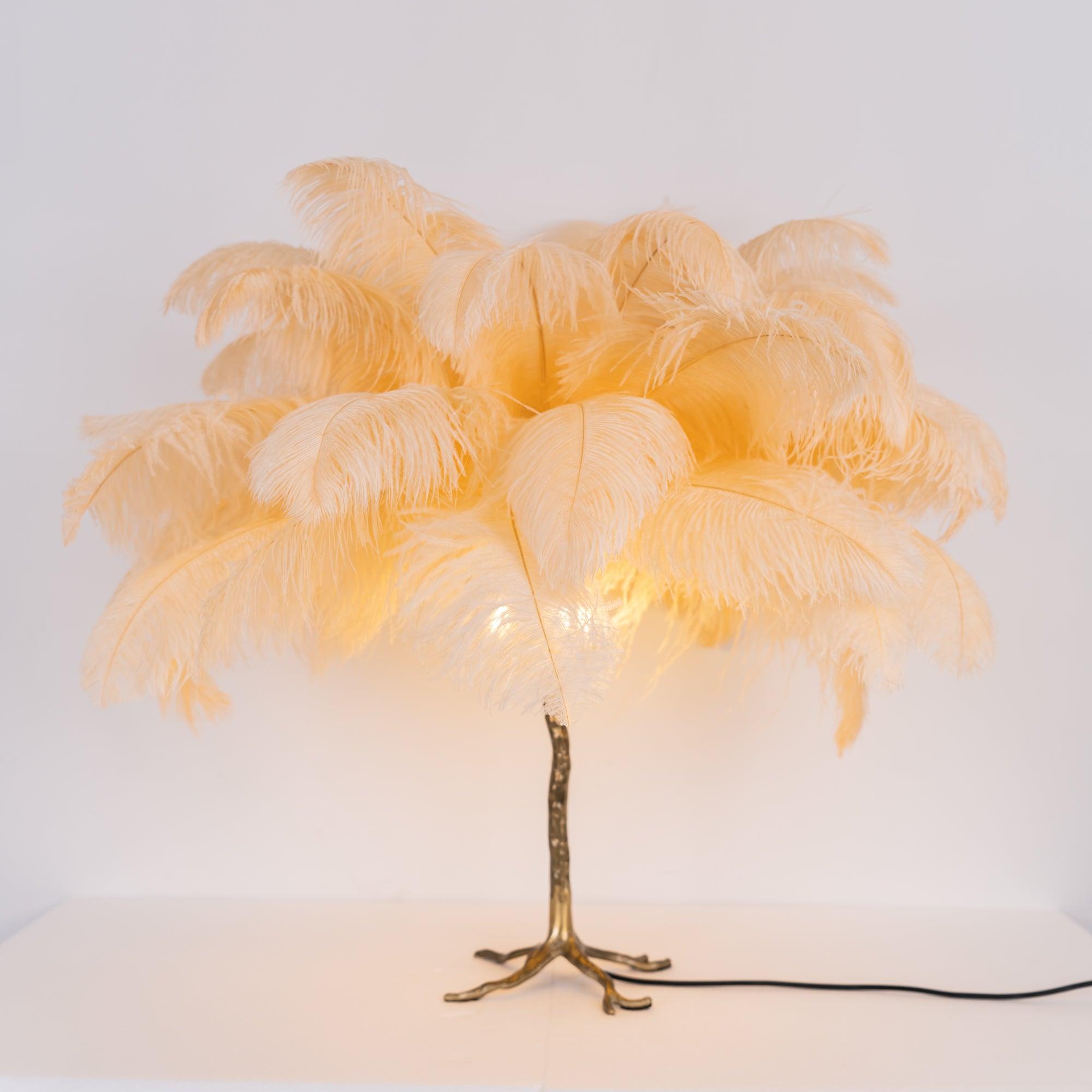 Zephyan Brass Feather Elegant Table Lamp - Letslighting