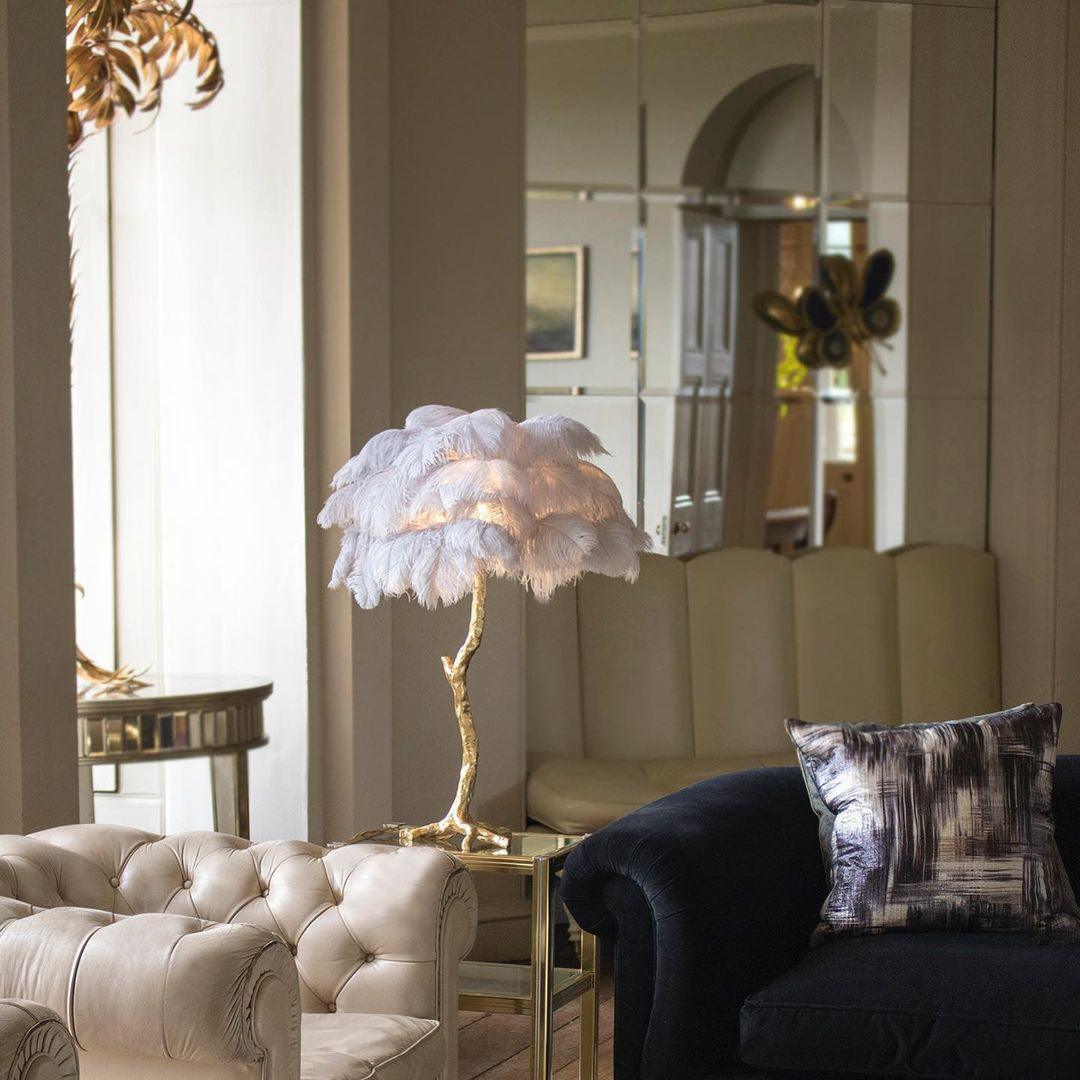 Zephyan Brass Feather Elegant Table Lamp - Letslighting