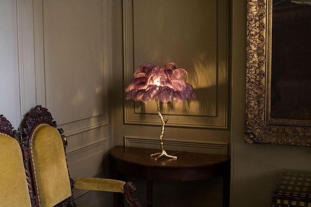 Zephyan Brass Feather Elegant Table Lamp - Letslighting