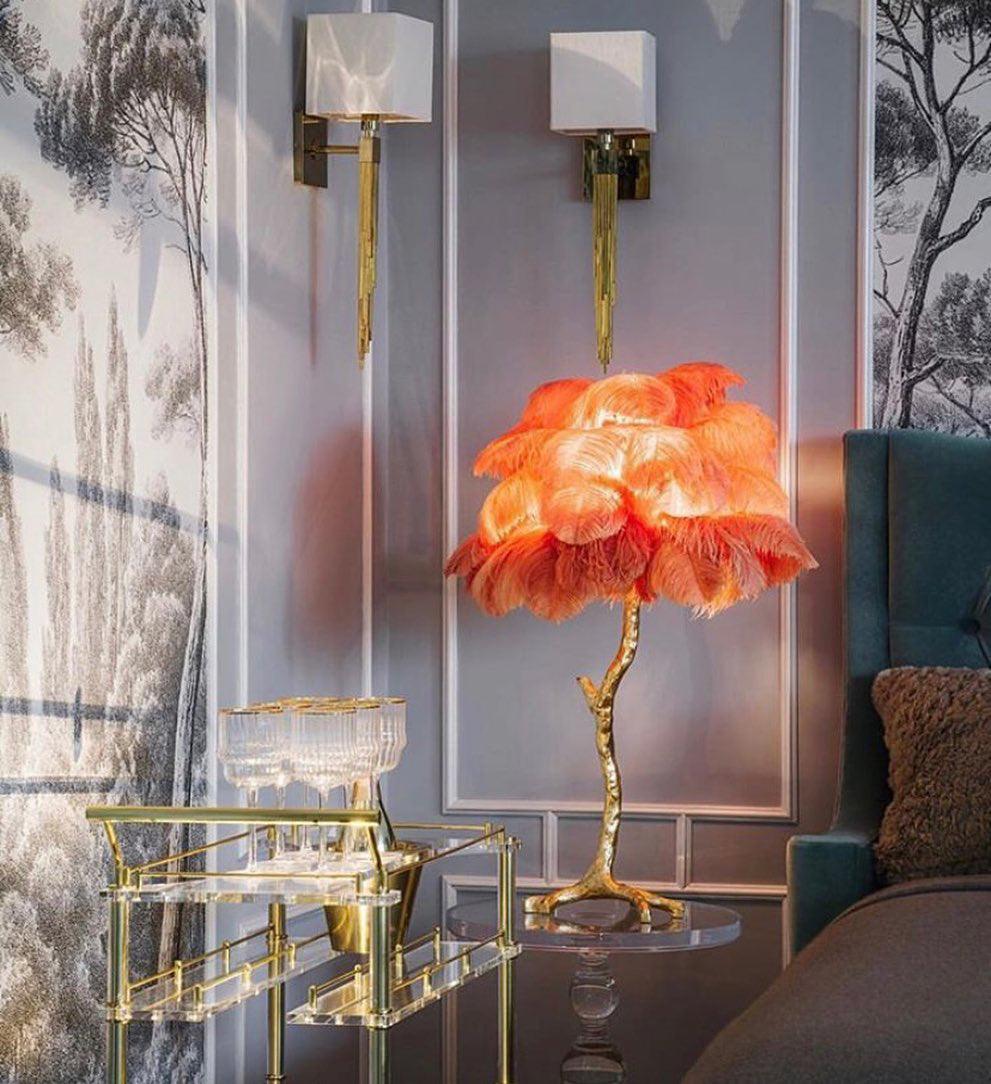 Zephyan Brass Feather Elegant Table Lamp - Letslighting