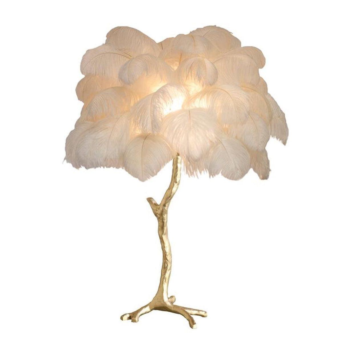 Zephyan Brass Feather Elegant Table Lamp - Letslighting