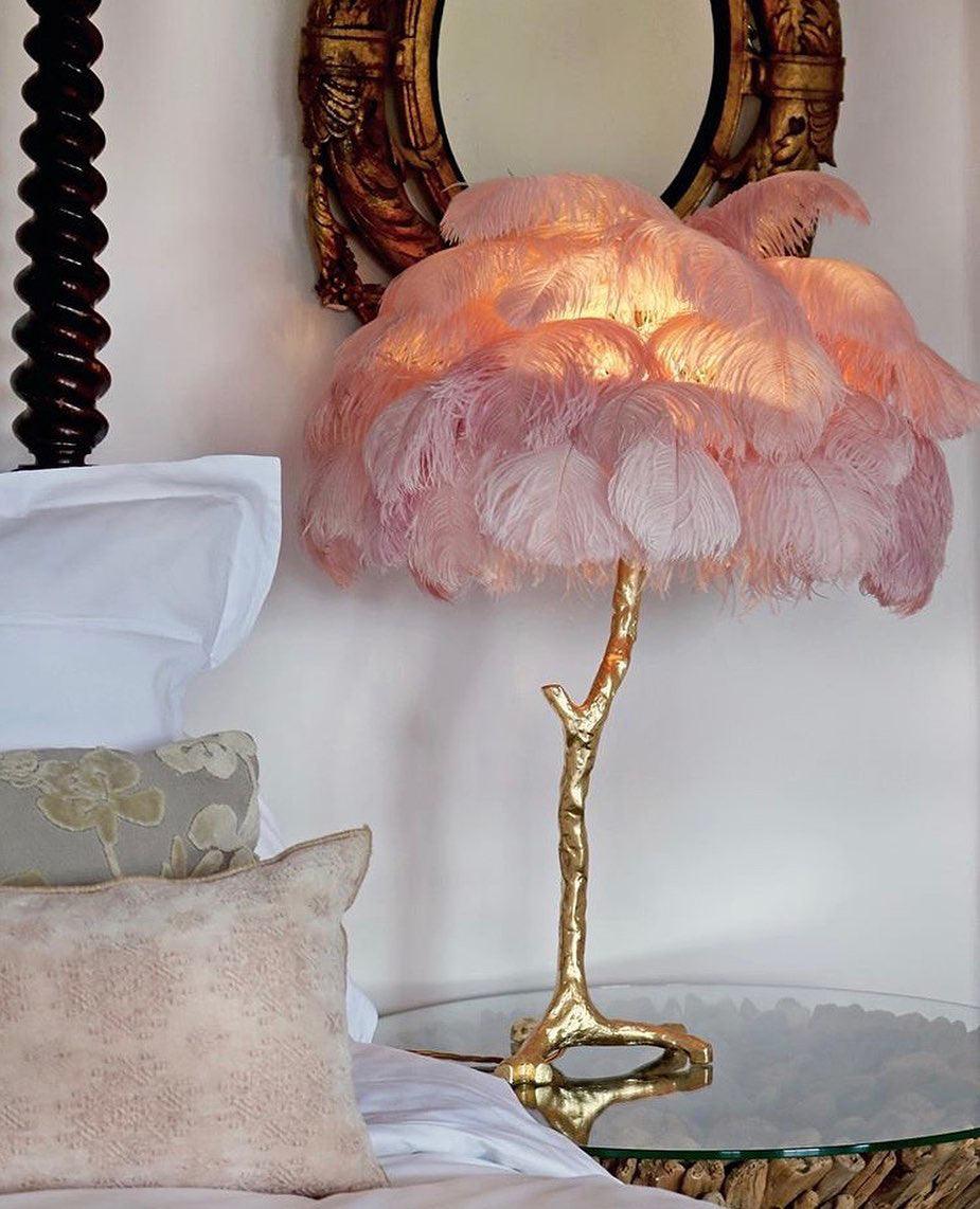 Zephyan Brass Feather Elegant Table Lamp - Letslighting