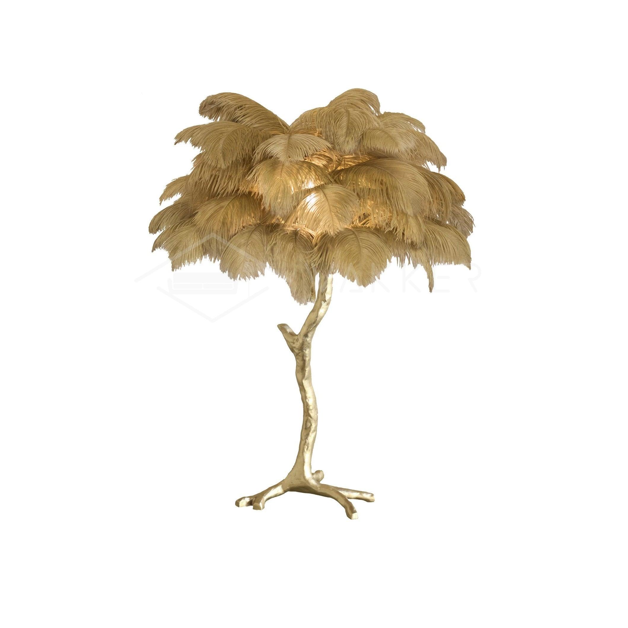 Zephyan Brass Feather Elegant Table Lamp - Letslighting