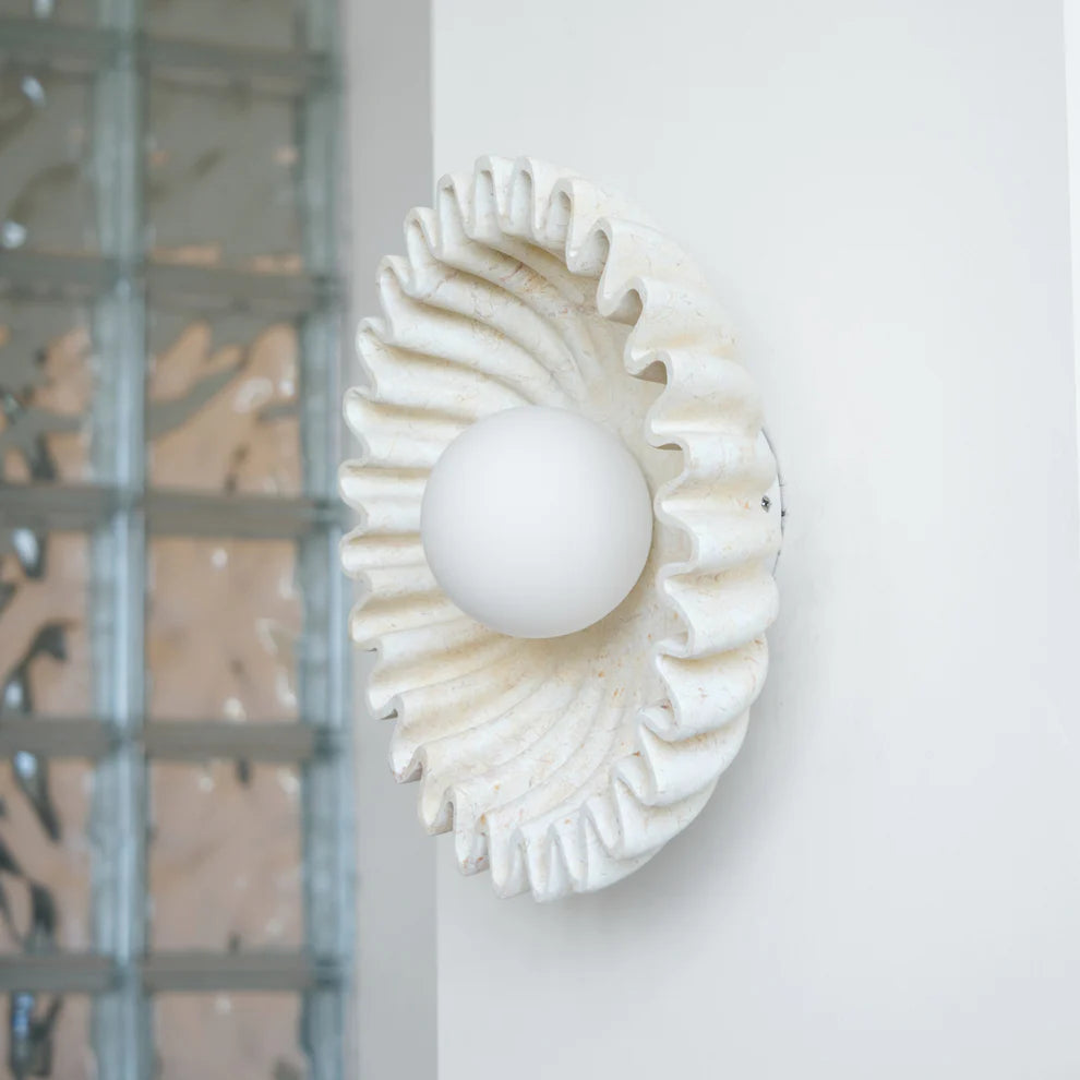 Skyler Unusual Round Marble Glass Wall Lamp - Letslighting