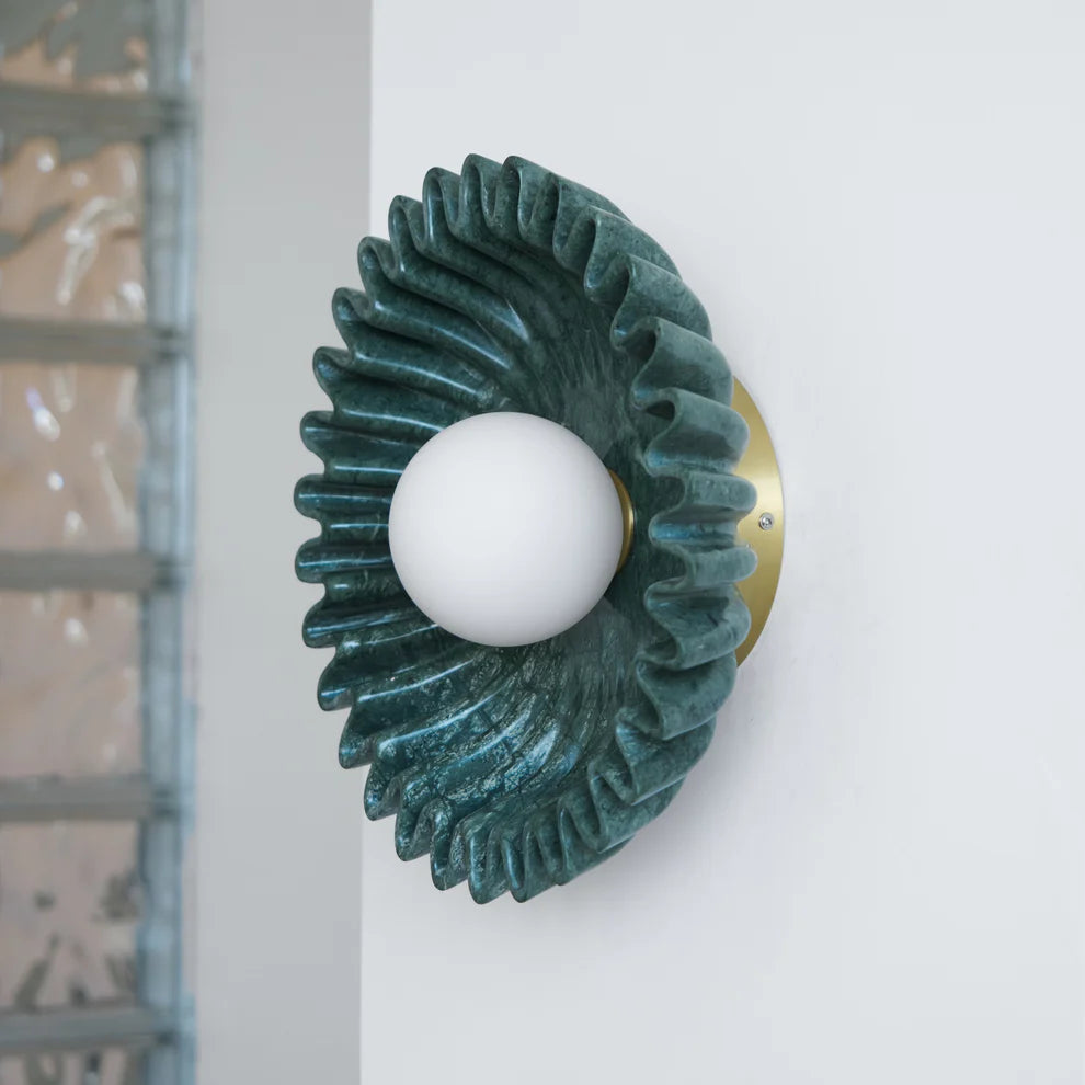 Skyler Unusual Round Marble Glass Wall Lamp - Letslighting