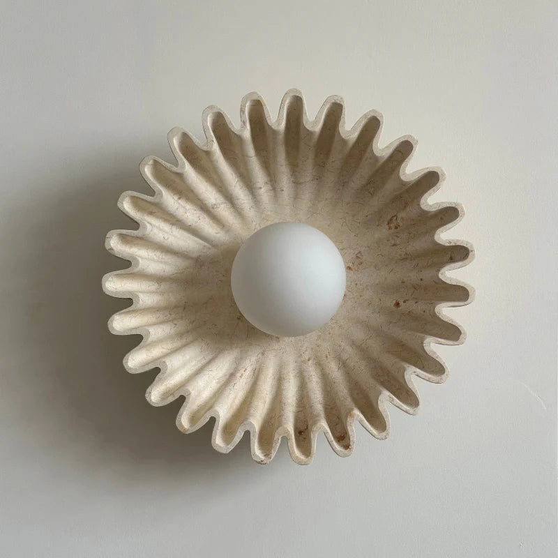 Skyler Unusual Round Marble Glass Wall Lamp - Letslighting