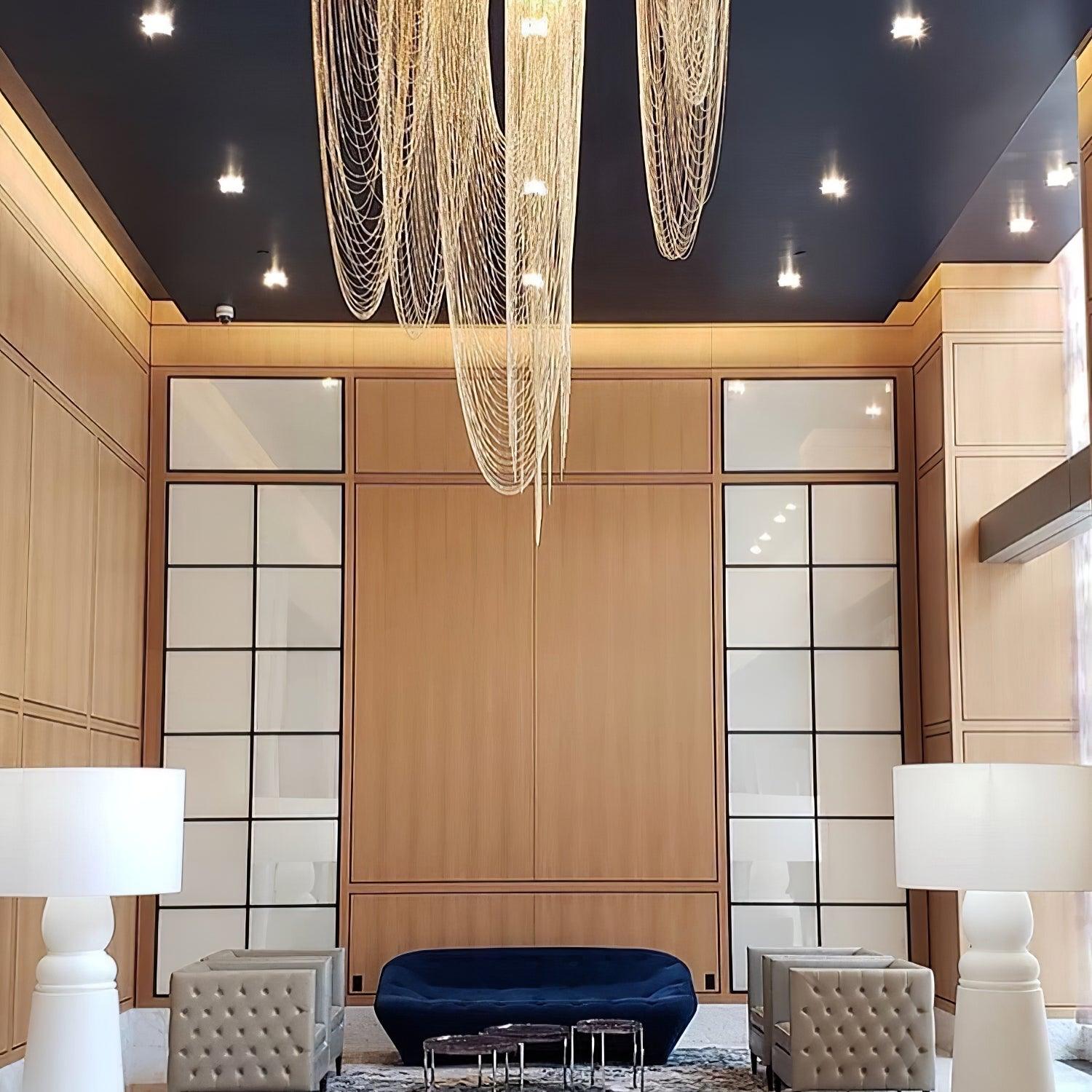 Lustra Pendant Light Copper Chain Sculptural Modern - Letslighting