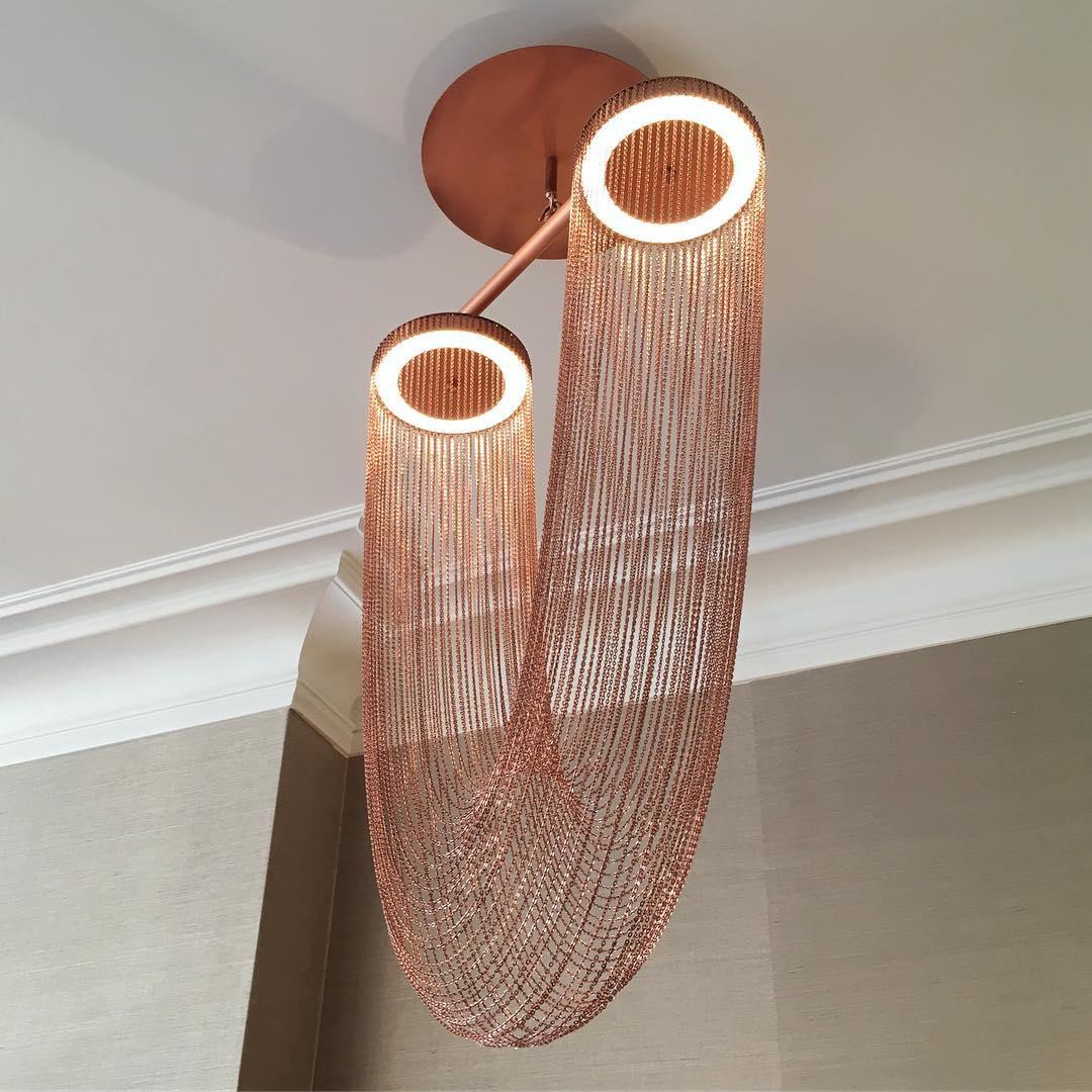 Lustra Pendant Light Copper Chain Sculptural Modern - Letslighting