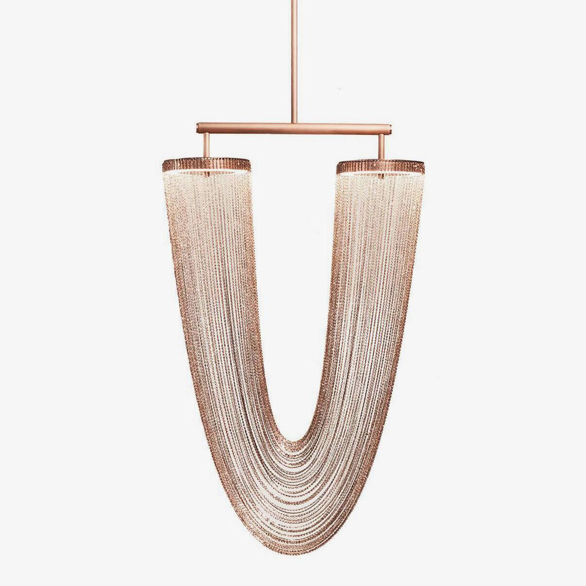 Lustra Pendant Light Copper Chain Sculptural Modern - Letslighting