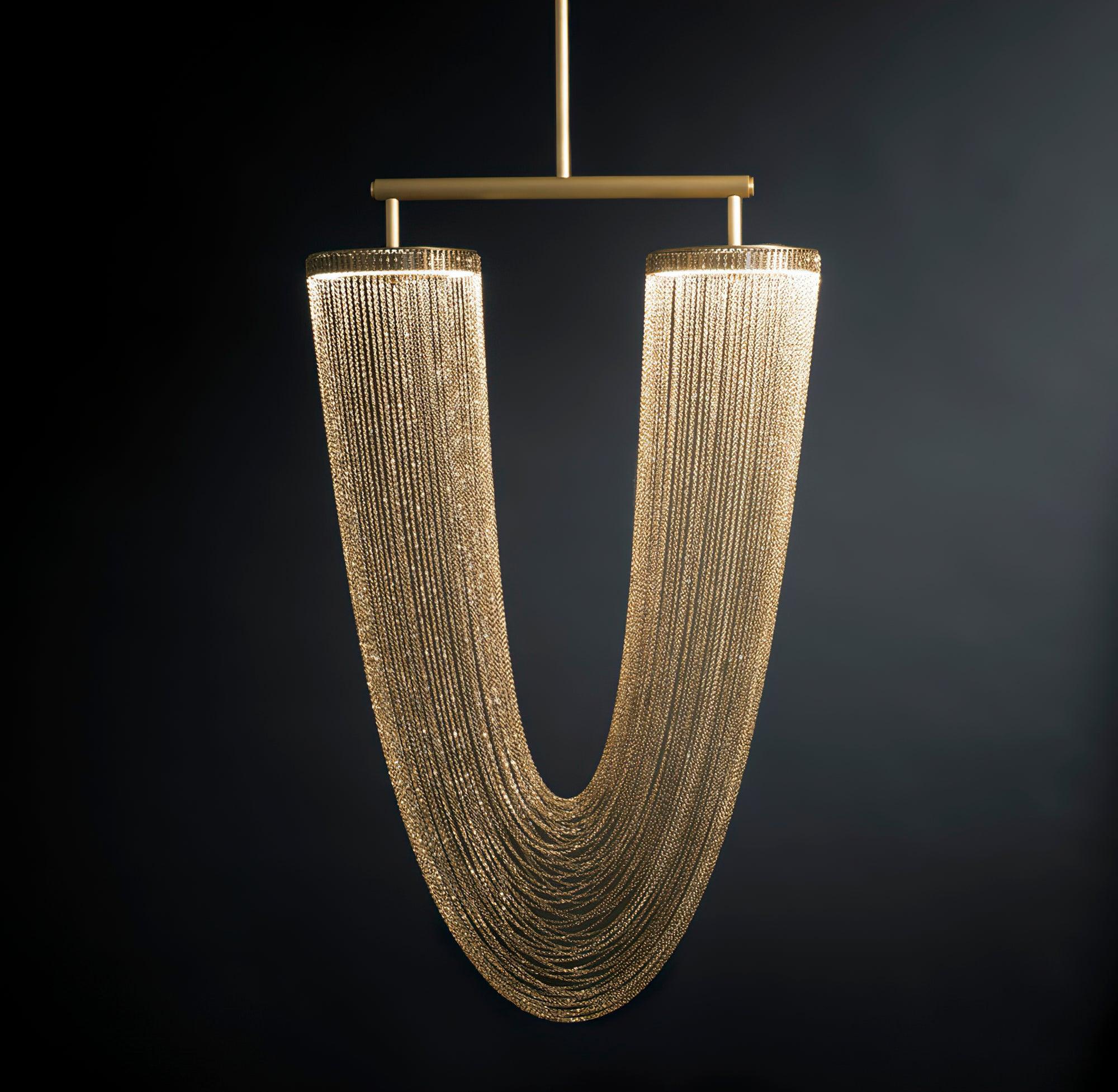 Lustra Pendant Light Copper Chain Sculptural Modern - Letslighting