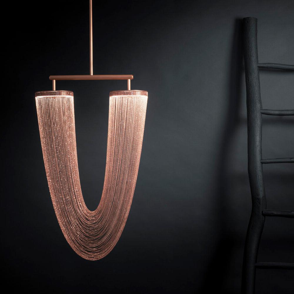 Lustra Pendant Light Copper Chain Sculptural Modern - Letslighting