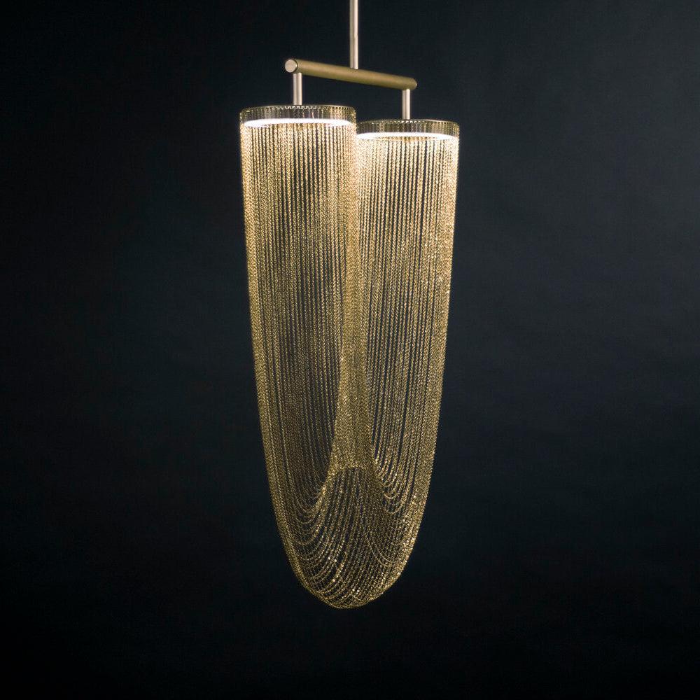 Lustra Pendant Light Copper Chain Sculptural Modern - Letslighting