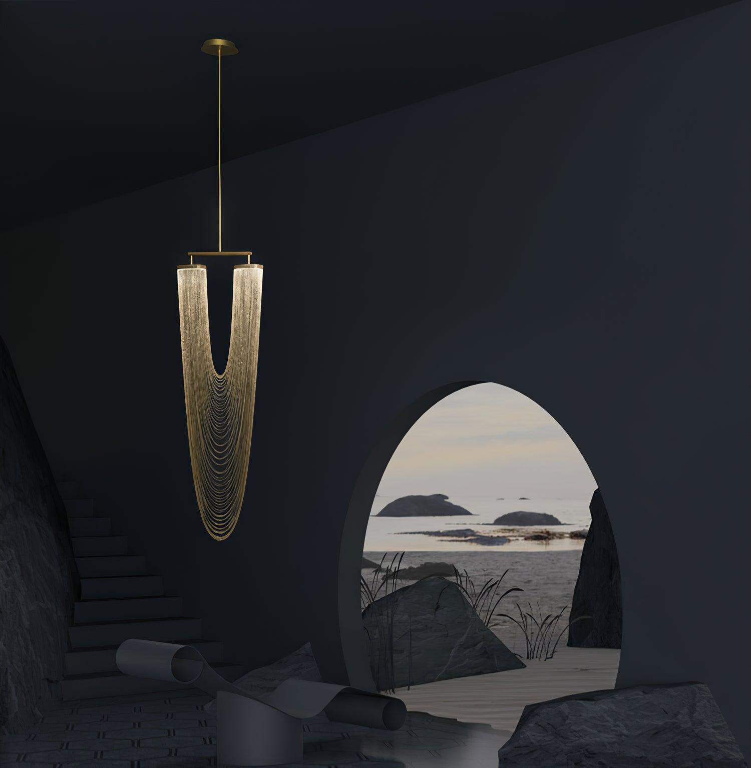Lustra Pendant Light Copper Chain Sculptural Modern - Letslighting