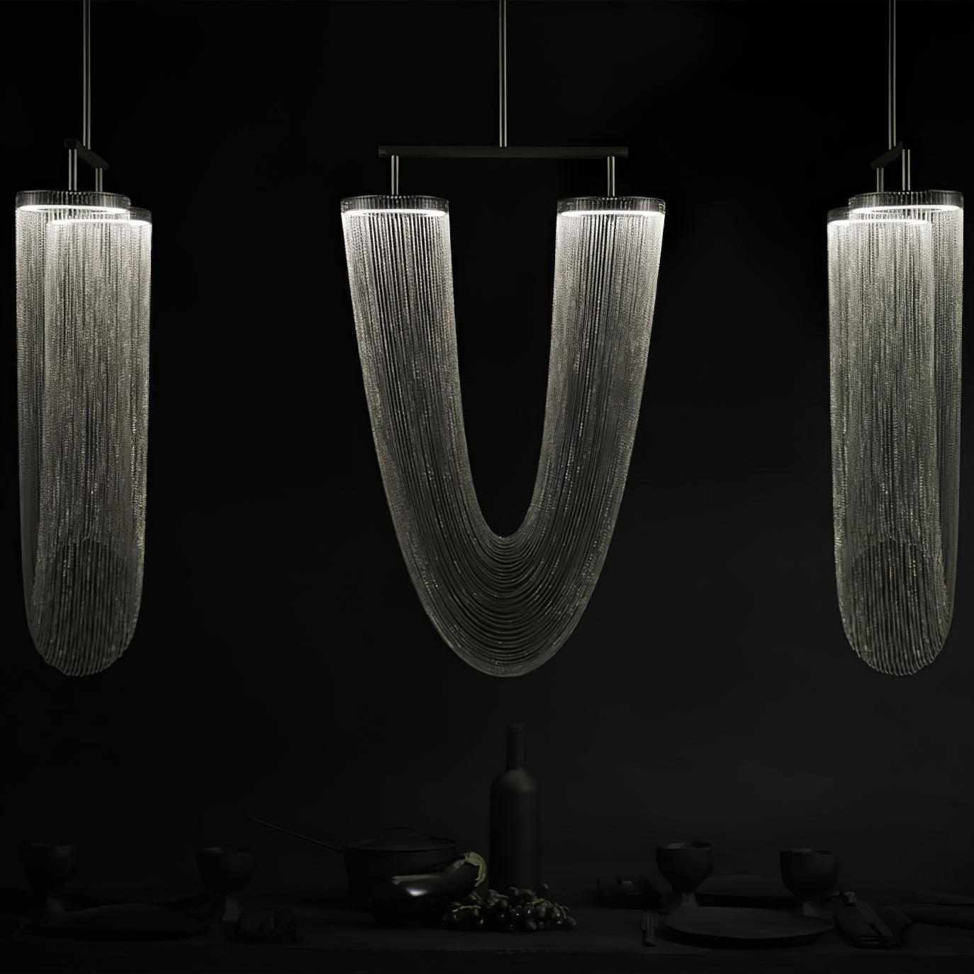 Lustra Pendant Light Copper Chain Sculptural Modern - Letslighting