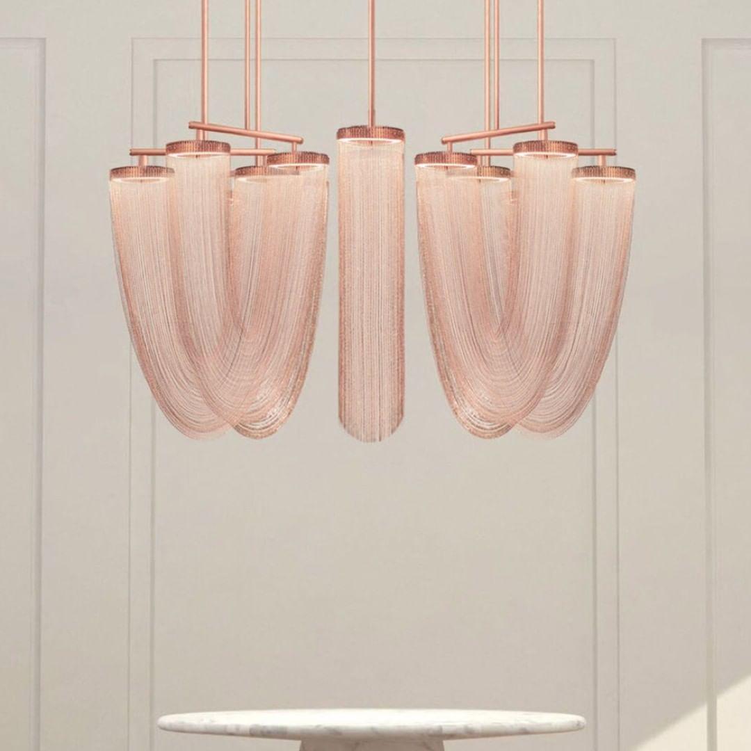 Lustra Pendant Light Copper Chain Sculptural Modern - Letslighting