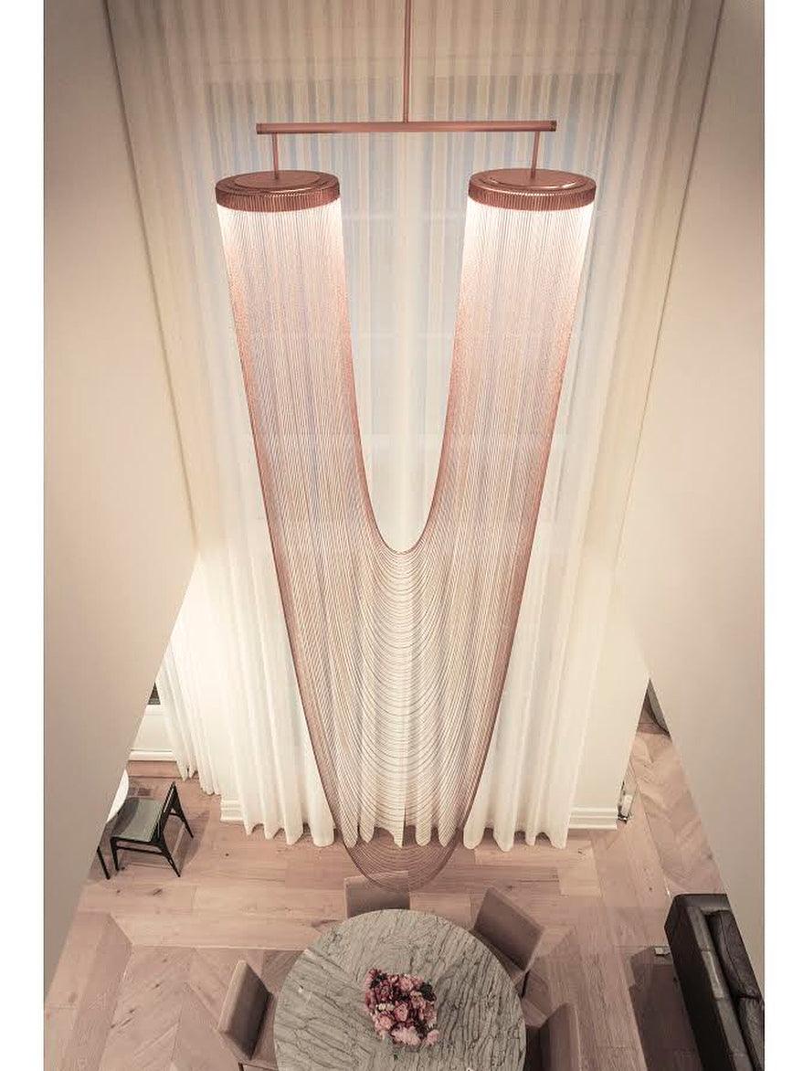 Lustra Pendant Light Copper Chain Sculptural Modern - Letslighting
