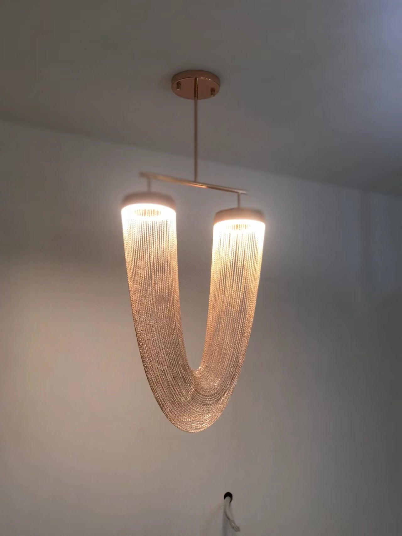 Lustra Pendant Light Copper Chain Sculptural Modern - Letslighting