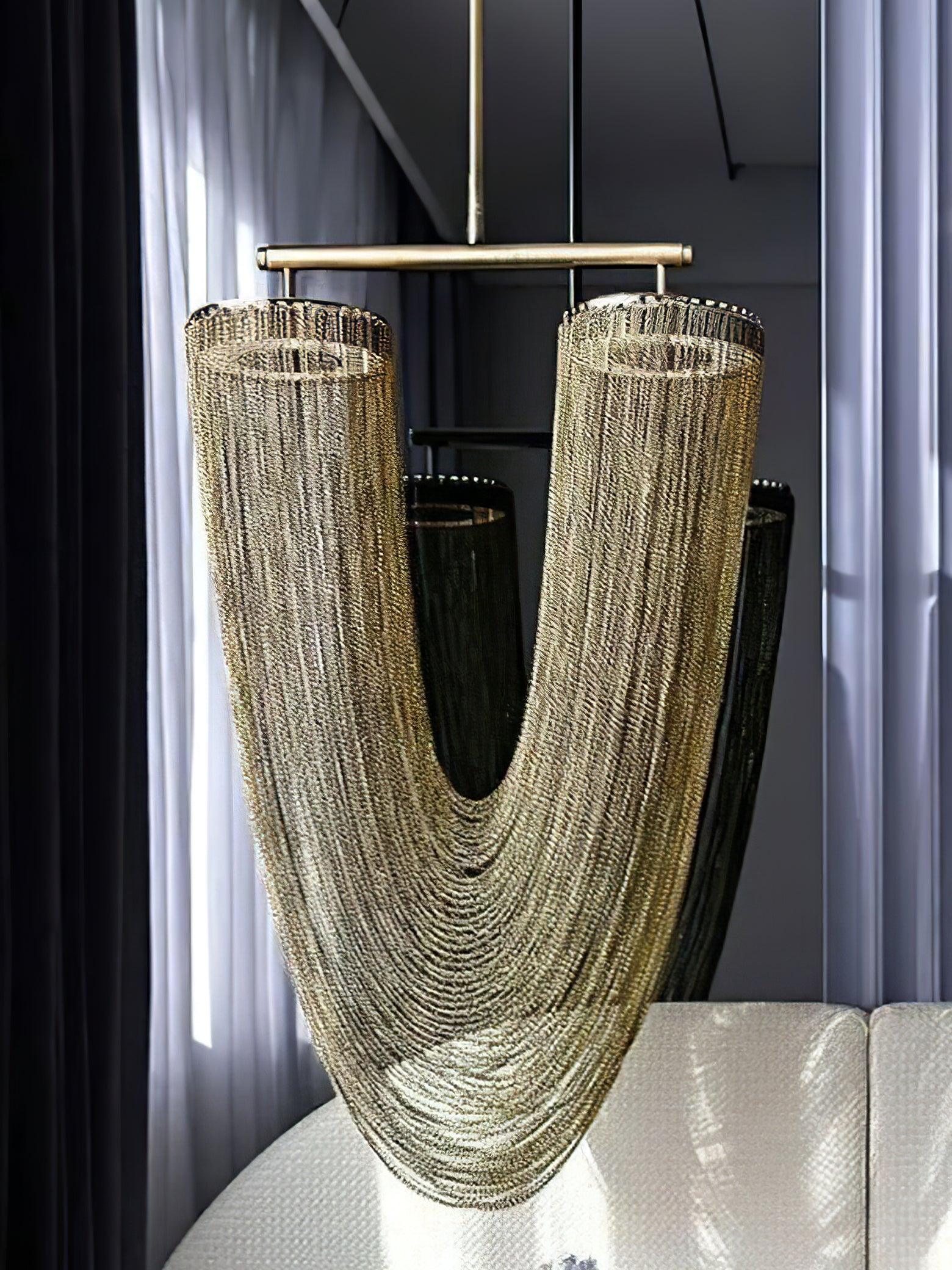 Lustra Pendant Light Copper Chain Sculptural Modern - Letslighting