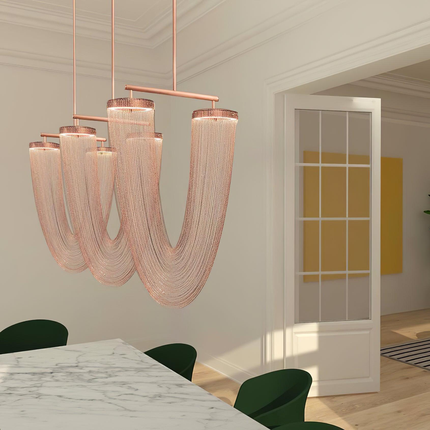 Lustra Pendant Light Copper Chain Sculptural Modern - Letslighting