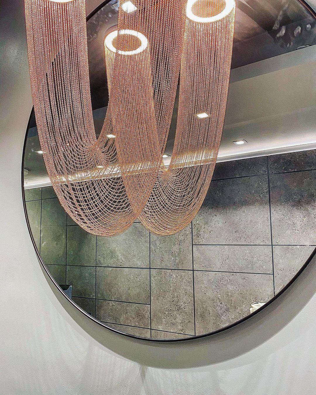 Lustra Pendant Light Copper Chain Sculptural Modern - Letslighting