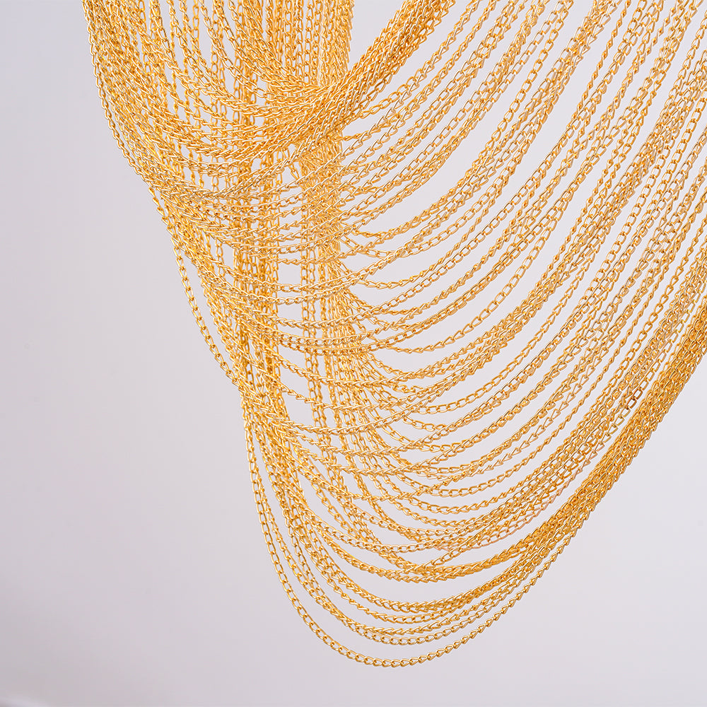 Lustra Pendant Light Copper Chain Sculptural Modern - Letslighting