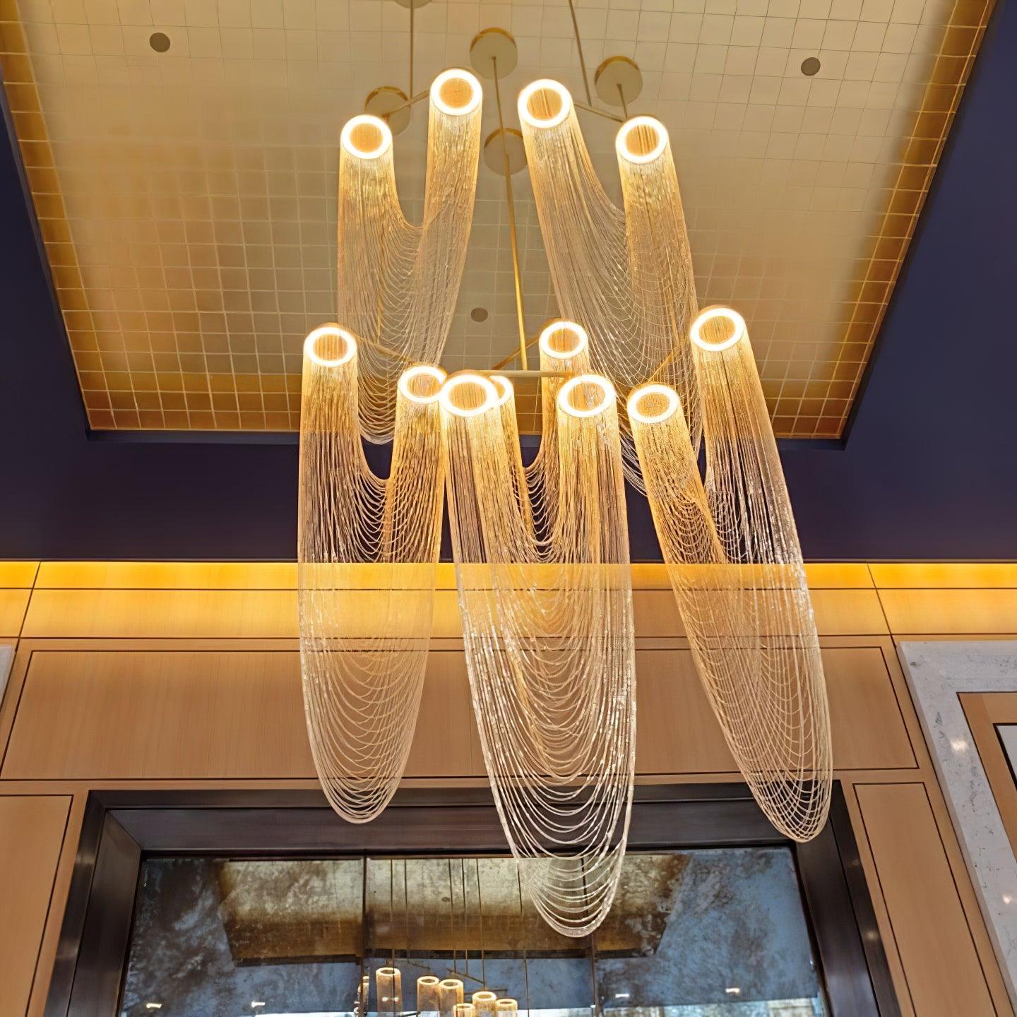 Lustra Pendant Light Copper Chain Sculptural Modern - Letslighting