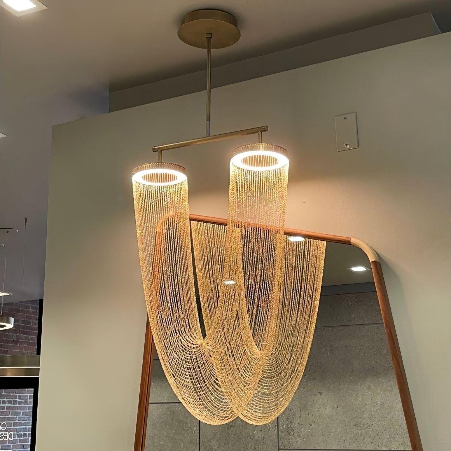 Lustra Pendant Light Copper Chain Sculptural Modern - Letslighting