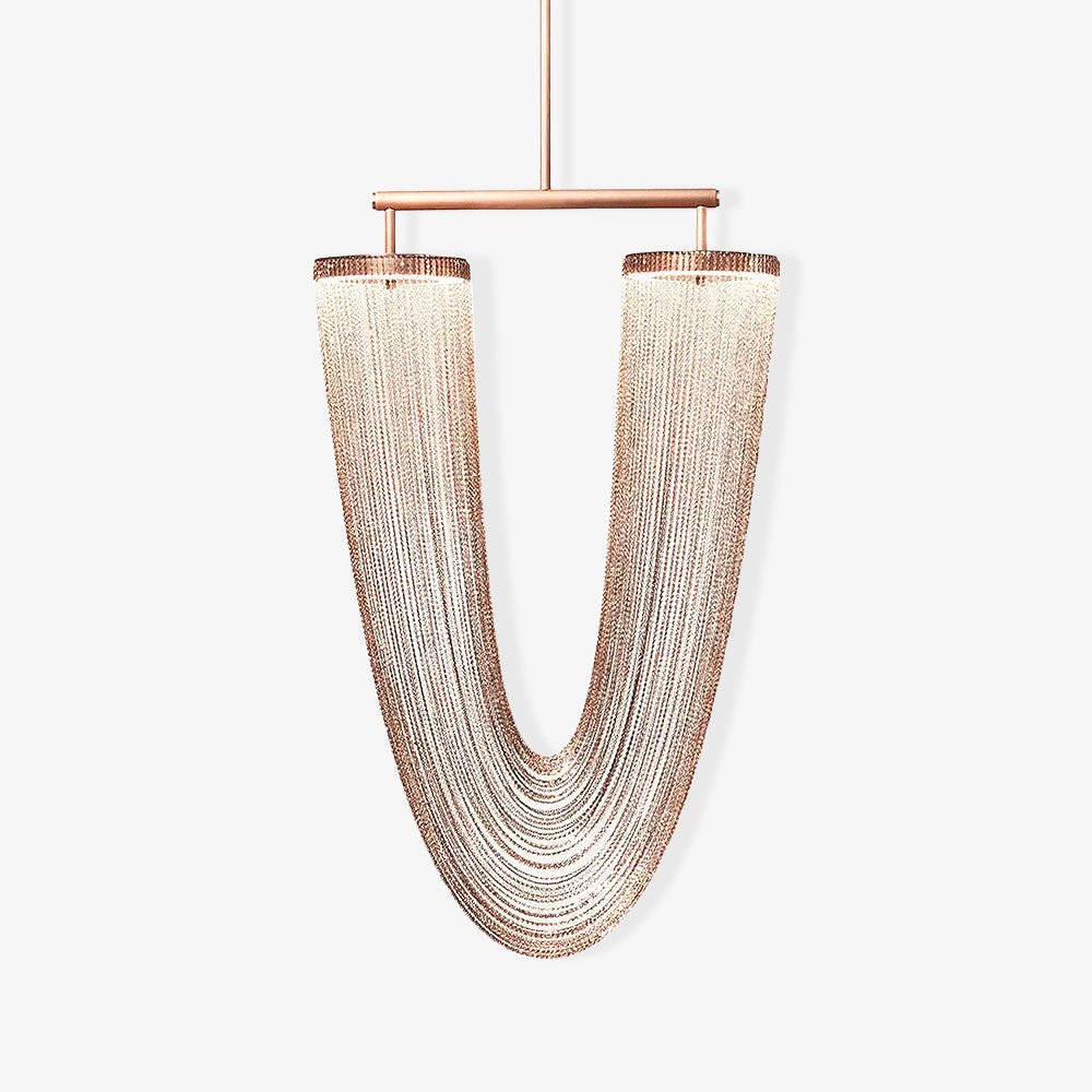 Lustra Pendant Light Copper Chain Sculptural Modern - Letslighting