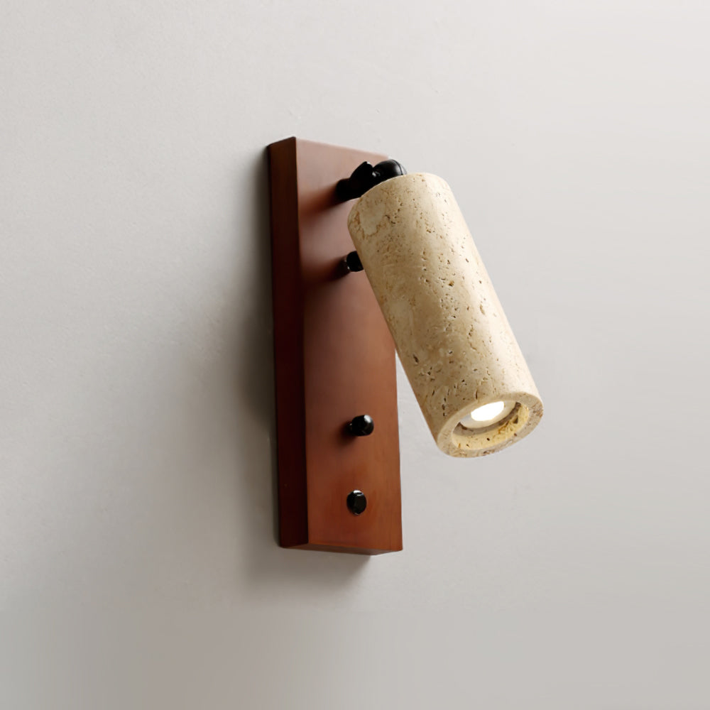 Neptune Wall Lamp Spotlight Yellow Travertine Wood - Letslighting