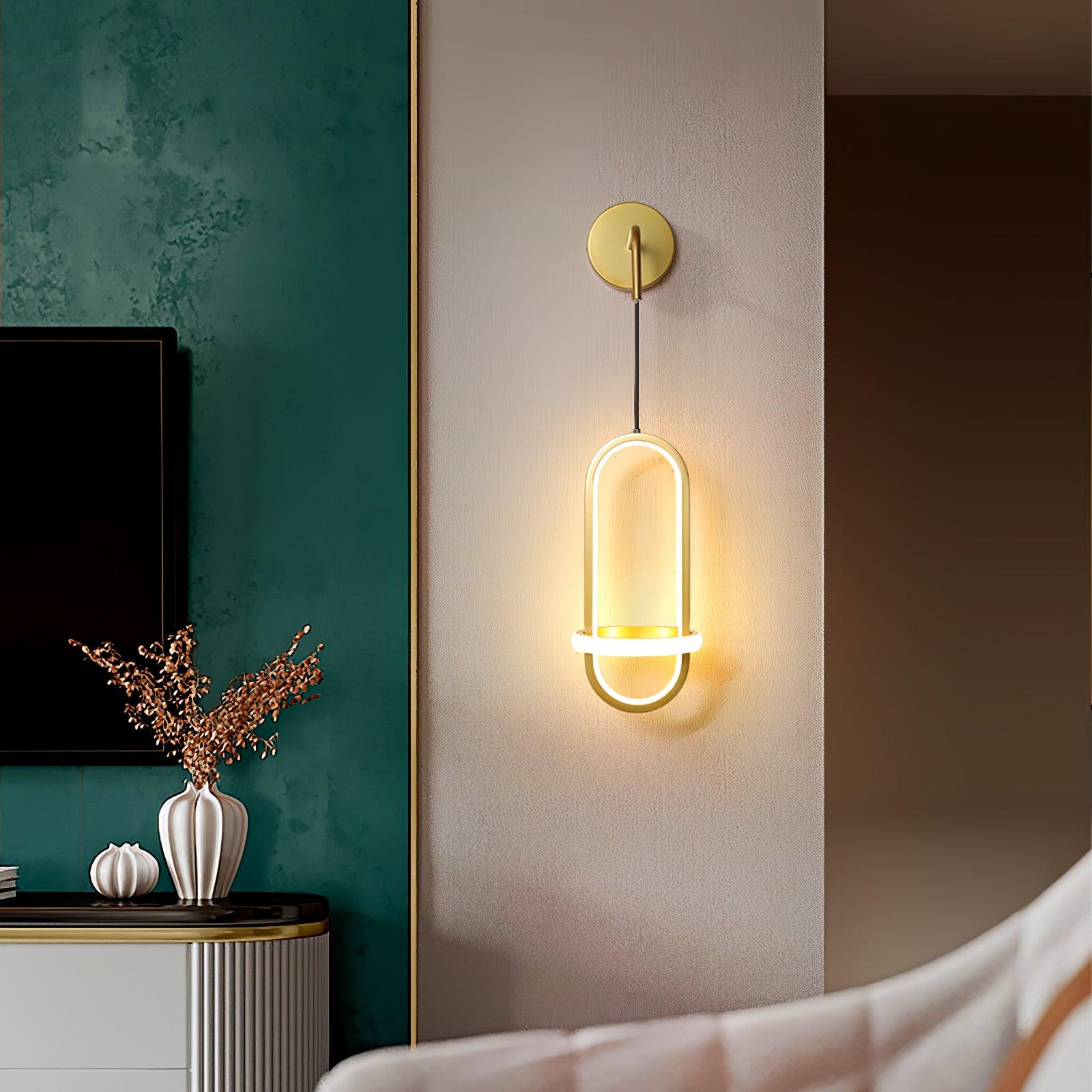 Vivianne Modern Minimalist Oval Brass Wall Light - Letslighting